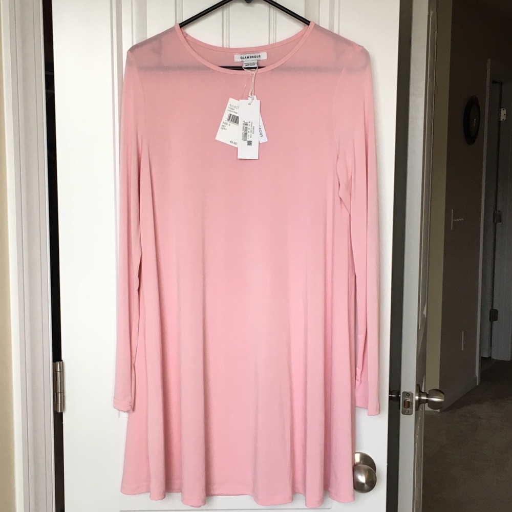 Glamorous pink swing dress